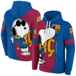 Barcelona Playful Snoopy Blue Hoodie Best Selling