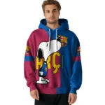 Barcelona Playful Snoopy Blue Hoodie Best Selling