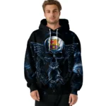 Barcelona Skull Artwork Blue Black Hoodie Best Selling