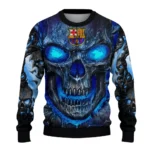 Barcelona Skull Intensity Blue Black Sweater Best Selling