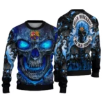 Barcelona Skull Intensity Blue Black Sweater Best Selling