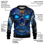 Barcelona Skull Intensity Blue Black Sweater Best Selling