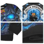 Barcelona Skull Intensity Blue Black Sweater Best Selling