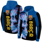 Barcelona Skull Motif Blue Black Hoodie Best Selling