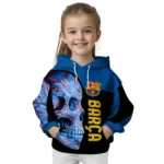 Barcelona Skull Motif Blue Black Hoodie Best Selling