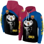 Barcelona Skull Punisher Black Hoodie Best Selling