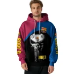Barcelona Skull Punisher Black Hoodie Best Selling