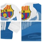 Barcelona Skull Split Blue White Sweater Best Selling