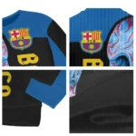 Barcelona Skull Swirl Blue Black Sweater Best Selling