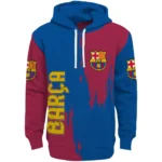 Barcelona Splatter Effect Blue Hoodie Best Selling