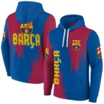 Barcelona Splatter Effect Blue Hoodie Best Selling