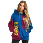 Barcelona Splatter Effect Blue Hoodie Best Selling