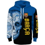 Barcelona Sugar Skull Blue Black Hoodie Best Selling
