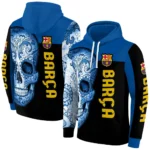 Barcelona Sugar Skull Blue Black Hoodie Best Selling