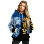 Barcelona Sugar Skull Blue Black Hoodie Best Selling