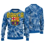 Barcelona Tie Dye Designs Blue Sweater Best Selling