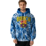 Barcelona Tie Dye Pattern Blue Hoodie Best Selling