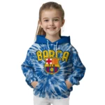 Barcelona Tie Dye Pattern Blue Hoodie Best Selling
