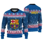 Barcelona Tree Pattern Blue Sweater Best Selling
