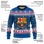 Barcelona Tree Pattern Blue Sweater Best Selling