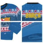 Barcelona Tree Pattern Blue Sweater Best Selling