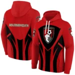 Bournemouth Concentric Lines Red Hoodie Best Selling