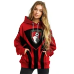 Bournemouth Concentric Lines Red Hoodie Best Selling