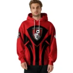 Bournemouth Concentric Lines Red Hoodie Best Selling