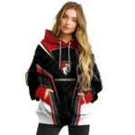 Bournemouth Futuristic Pattern Red Black Hoodie Best Selling