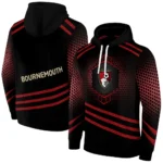 Bournemouth Hexagonal Pattern Red Black Hoodie Best Selling