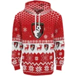 Bournemouth Reindeer Motif Red Hoodie Best Selling