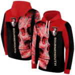 Bournemouth Skull Motif Red Black Hoodie Best Selling