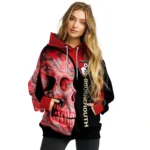 Bournemouth Skull Motif Red Black Hoodie Best Selling