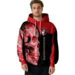 Bournemouth Skull Motif Red Black Hoodie Best Selling