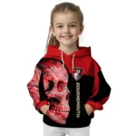 Bournemouth Skull Motif Red Black Hoodie Best Selling