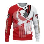 Bournemouth Skull Split Red White Sweater Best Selling