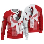 Bournemouth Skull Split Red White Sweater Best Selling