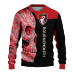 Bournemouth Skull Swirl Red Black Sweater Best Selling