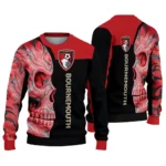 Bournemouth Skull Swirl Red Black Sweater Best Selling