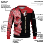 Bournemouth Skull Swirl Red Black Sweater Best Selling
