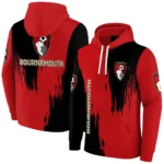 Bournemouth Splatter Effect Red Hoodie Best Selling