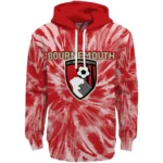 Bournemouth Tie Dye Pattern Red Hoodie Best Selling
