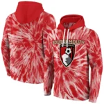 Bournemouth Tie Dye Pattern Red Hoodie Best Selling