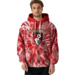 Bournemouth Tie Dye Pattern Red Hoodie Best Selling