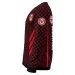 Brentford Circles Mesh Red Black Sweater Best Selling