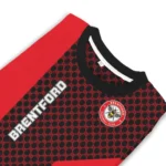 Brentford Circles Mesh Red Black Sweater Best Selling