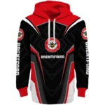 Brentford Futuristic Pattern Red Black Hoodie Best Selling