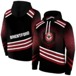 Brentford Hexagonal Pattern Red Black Hoodie Best Selling