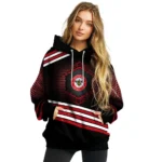 Brentford Hexagonal Pattern Red Black Hoodie Best Selling