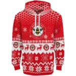 Brentford Reindeer Motif Red Hoodie Best Selling